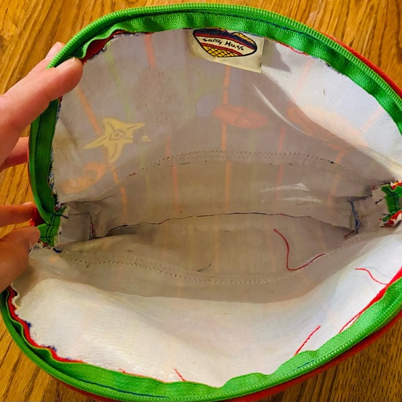 Sally Huss Clutch/Cosmetic Bag, Seashell/Seahorses/Sand dollars, colorful, NWOT - Picture 4 of 5